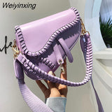 Weiyinxing Women's Saddle Bag 2023 Trend Clutches Female Shoulder Crossbody Bags Leather Ladies Hand Bags Fashion Luxury Designer Handbag