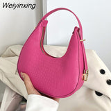 Weiyinxing Women Crocodile Pattern Underarm Bag Versatile Handbags for Women 2023 New Fashion Texture Dumpling Bag Shoulder Bag