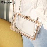 Weiyinxing Acrylic Transparent Women Clutch Bag Chain Luxury Brand Women Messenger Bag Evening Bag Handbag Chain Shoulder Bag