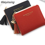 Weiyinxing Tassel Women Wallet Small Cute Wallet Women Short Leather Women Wallets Zipper Purses Portefeuille Female Purse Clutch