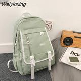 Weiyinxing Large Capacity Student Backpack Korean Solid Color Boy Girl Schoolbag High Quality Nylon Waterproof Travel Bag Book Pack