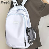 Weiyinxing Student Nylon Backpack Female Kawaii College Backpack Trendy Girl Travel School Bag Fashion Cool Cute Women Laptop Book Bag