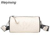 Weiyinxing Cow Leather Handbag for Women 2023 New Weave Wide Straps Female Shoulder Crossbody Bag Genuine Leather Ladies Tote Sac