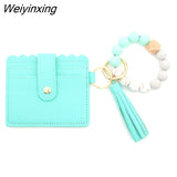 Weiyinxing Pc 8 Colors Fashion Women Bracelets Card Holder Leopard Female Business Card Case Wristband Key Chain for Men