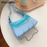 Weiyinxing PVC Summer Jelly Shoulder Bag for Women Handbags and Purses Clear Crossbody Bags Ladies Casual Bag