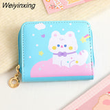 Weiyinxing Women Cute Cat Wallet Small Zipper Girl Wallet Brand Designed Pu Leather Women Coin Purse Female Card Holder Wallet Billetera