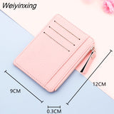 Weiyinxing Small Wallet Credit Multi-Card Holders Package Fashion PU Function Zipper Ultra-Thin Organizer Case Student Women Coin Purse