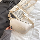 Weiyinxing Casual Women Crossbody Bags Fashion Chest Bag Leather Young Girl's Shoulder Bag Single Fanny Bag for Women Fashionable