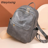 Weiyinxing Quality Leisure Shoulder Bag Sac A Dos Vintage Backpack Female Pu Leather Bag Women's Backpack Fashion School Bag for Girls