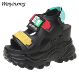 Weiyinxing Platform Sandals Women 2023 Summer High Heels Sexy Open-toed Chunky Sandals Wedge Shoes Ladies Beach Black Sandalia