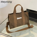 Weiyinxing and Fashionable Canvas Handbag, Small and Versatile Casual Tote Bag, 2023 New One Shoulder Cross Body Bag, Women's Bag