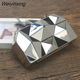Weiyinxing Acrylic Box Geometric Evening Bag Clutch Bags Elegent Chain Women Handbag for Party Shoulder Bag for Wedding/Dating/Party
