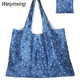 Weiyinxing Large Reusable Shopper Bag Women Handbag Grocery Beach Bag Cute Vegetable Fruit Organizer Washable Strong Nylon Totes Bag