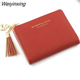 Weiyinxing Tassel Women Wallet Small Cute Wallet Women Short Leather Women Wallets Zipper Purses Portefeuille Female Purse Clutch