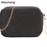 Weiyinxing Rhombus Small Crossbody Bag for Women Trend Female Mini Shoulder Bag Ladies Messenger Bags Concise Embroidery Handbags