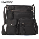 Weiyinxing FASHOIN Soft PU Leather Multi Pocket Crossbody Bags for Women 2023 Mini Flap Shoulder Bags Ladies Envelope Bag