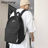 Weiyinxing Male Travel Female Solid Color New Backpack Lady Men Laptop Women Backpack Student Bag Boy Girl Harajuku School Bag Fashion