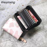 Weiyinxing Women PU Leather Wallet Ladies Small Mini Coin Purse Printing Wallets Short Zipper Credit Card Holder for Cute Female Purses