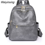 Weiyinxing Quality Leisure Shoulder Bag Sac A Dos Vintage Backpack Female Pu Leather Bag Women's Backpack Fashion School Bag for Girls