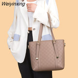 Weiyinxing Quality Cowhide Leather Shoulder Bags Ladies Wild Bags 3 Piece Set Hot Sale Large Women's Bag Large Capacity Shoulder Bags