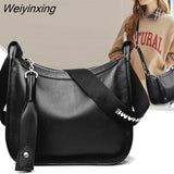 Weiyinxing Women 100% Cowhide Fabric Women Handbags Female Shoulder Bag Designer Luxury Lady Tote Large Capacity Zipper shoulder bag