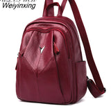 Weiyinxing New Luxury backpack women pu leather backpack anti-theft travel backpack fashion school bags shoulder bags mochila feminina