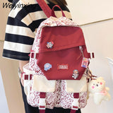 Weiyinxing Travel Kawaii Cartoon Print School Bag Trendy Female College Backpack Fashion Ladies Student Backpack Women Laptop Book Bag