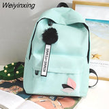 Weiyinxing For Women Girl Men 2023 Designer Simple Pink Korean Fashion Cheap Back To School Black Small Canvas Stitch Schoolbag