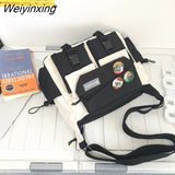 Weiyinxing Japanese Simple Messenger Bag Pouch Nylon Waterproof Canvas Handbag Shoulder Crossbody Bags for Women Men Satchels Bolsas