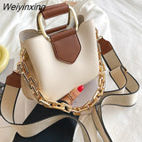 Weiyinxing Chain 2023 Luxury Women's PU Leather Small Crossbody Bags with Short Handle Shoulder Purses and Handbag Casual Fashion Sac