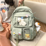 Weiyinxing Women Large Capacity Kawaii Backpack Waterproof Nylon Female Schoolbag Cute Girl Travel Book Bags College Lady Laptop Backpacks