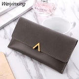 Weiyinxing Leather Women Wallets Hasp Lady Moneybags Zipper Coin Purse Woman Envelope Wallet Money Cards ID Holder Bags Purses Pocket
