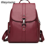 Weiyinxing New Women High Quality Leather Backpacks Female Shoulder Bag Sac A Dos Ladies Travel Bagpack Mochilas School Bags for Girls