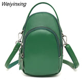 Weiyinxing Cowhide Bag For Women Designer Three Layers Of Large Capacity Ladies Handbag Fashion Genuine Leather Shoulder Crossbody Bag