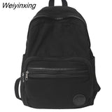 Weiyinxing New Girl Canvas Travel School Bag Cool Lady Student Backpack Female Kawaii College Backpack Trendy Women Laptop Book Bag