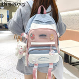 Weiyinxing New Woman Trolley Case Backpack Student Bag Female Waterproof Travel Rucksack Teenage Girls Cute Backpack Laptop School Bag