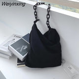 Weiyinxing New Autumn Winter Corduroy Shoulder Bags Retro Leopard Pattern Handbag Thick Chain Bags Female Daily Warm Soft Crossbody