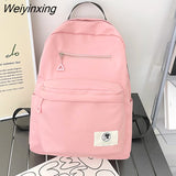 Weiyinxing Product Large Capacity Posh Student Backpack Korean Simple Style Solid Color Shoulder Bag Fashion Schoolgirl Bag Waterproof