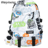 Weiyinxing Lady Male Printing Waterproof School Bag Women Graffiti College Backpack Men Travel Book Girl Boy Laptop Student Bag Fashion