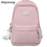 Weiyinxing Solid Color Nylon Women Backpack School Bag For Teenagers Girls Travel Backbag Students Bag Kawaii Bookbag Mochilas