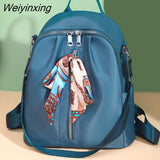 Weiyinxing Fabric Large Female Shoulder Bag Large Capacity Simple Style Casual Travel bag High capacity Women Ribbon Backpack