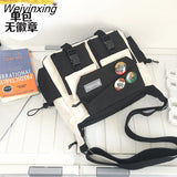 Weiyinxing Diagonal Crossbody Bags for Women Nylon Messenger Bag Youth Girl Boy Canvas Handbag Shoulder Bag Schoolbag Pack Bolsas