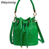 Weiyinxing The Bucket Bags for Women 2023 New Luxury Designer Vintage Small Women Shoulder Crossbody Bags Pu Leather Handbags Totes