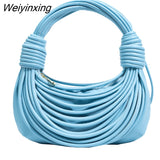 Weiyinxing Noodle Bag Designer Double Kotted Women Handbags Luxury Soft Pu Leather Shoulder Crossbody Bags Small Female Purses 2023