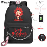 Weiyinxing No Hero Academia Backpack High School Students BNHA Kirishima Eijirou Red Riot Anime My Hero Academia Bag Girls Backpack