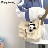 Weiyinxing Women's Canvas Bag Japanese Department Harajuku Windsuit Messenger Bag Female Korean Students Shoulder Bags