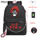 Weiyinxing No Hero Academia Backpack High School Students BNHA Kirishima Eijirou Red Riot Anime My Hero Academia Bag Girls Backpack