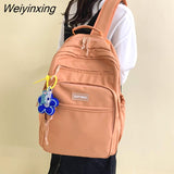 Weiyinxing Color Teenage Girls Student Schoolbag Simple Fashion Boy Book Bag Women College Backpack Large Capacity Female Backpacks