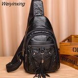 Weiyinxing Women's Bag 2023 Trend Waist Bag Women Shoulder Bags Retro Leather Chest Bag Female Crossbody Handbag Shopper Purse