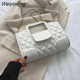 Weiyinxing Women's Vintage Chain Strap Crossbody Bags For Women Brand Totes Designer Trend Handbags And Purses Fashion Plaid Shoulder Bag